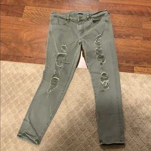 Olive green super stretch jegging
